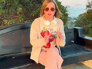 my first pornlog's free sfw tease hides the kinky blonde milf outdoor flashing orgasm fest 🔥😏