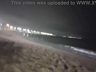 curvy latina milf flashing big tits and pussy on beach, wanna see me pee?
