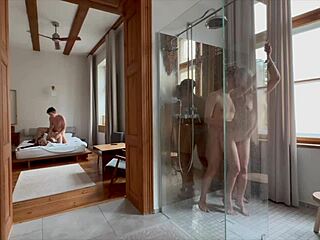 Naughty blondes shower orgy with cocks and cumshots everywhere!
