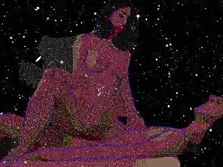 Lofi girl enjoys relaxed intimate moments