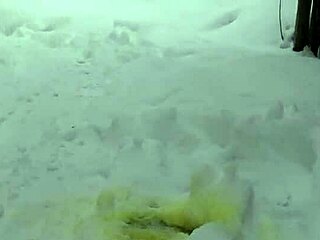 i challenge golden shower fetish on frosty winter day hairy pussy contest