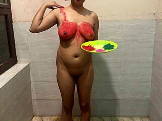 Desi Holi XXX Indian Teen Fucks Hard In Hindi Balcony Creampie