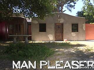 biker frees chained blonde slave for rough bdsm fuck