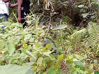 fucking that black fat hairy bbw pussy deep doggystyle in the bush monster cock