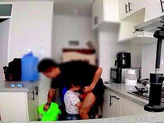 Naughty Mexican Niece Bent Over Kitchen Counter For Secret Suck