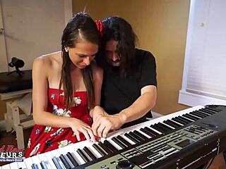 brunette coed cloe deepthroats then gets doggystyle facial jizz!