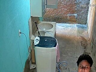 Hidden Cam Catches Stepmom Showering and Flashing Big Tits