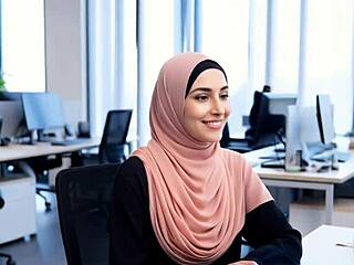 arab office girl takes deep anal pounding from boss