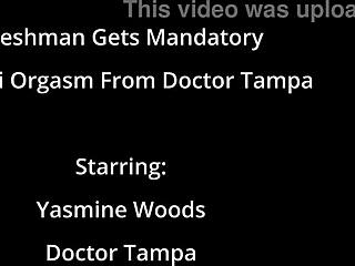 Doctor Forces Hitachi Vibrator Orgasms on Petite Shaved Latina Patient Yasmine Woods in Tampa
