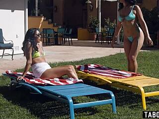 Milf queenie sateen and teen vanessa sky surprise with 3some blowjobs