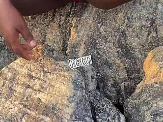 juicy wife flashes wet pussy right on crowded beach