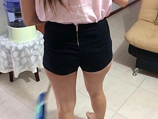 oh fuck yes, hot latina maid with big ass fucks rough for cash money!