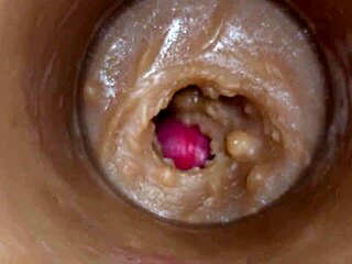 extreme pov closeup creampie injection into oiled gaping pussy