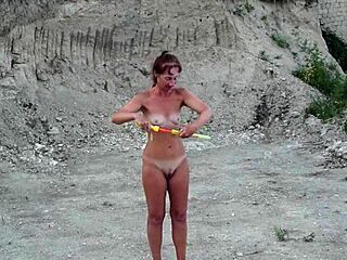 um soap bubbles all over me outdoors naked... wife milf feels so slippery??