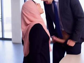arab office girl takes deep anal pounding from boss