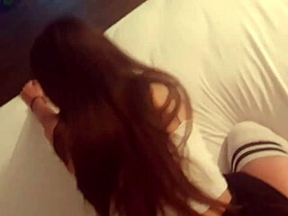 Homemade POV Ride with Tall Pretty 18yo Brunette Natural Tits
