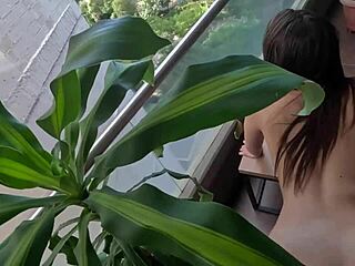Real 18Yo Brunette Fucks Big Cock Uncensored On Balcony POV