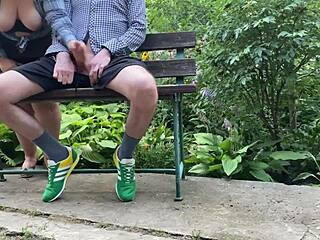 Mature Cougar's Saggy Tits Make Me Cum Hard in Outdoor Pantyhose Fuck