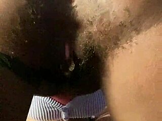 creamy ebony pussy queefs loud while gaping wide