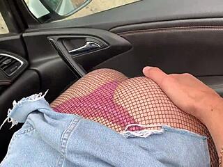 Fucked this public slut hard in my convertible car