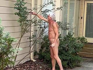nakedman15 strips down for casual garden tending part 2