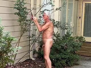 nakedman15 strips down for casual garden tending part 2