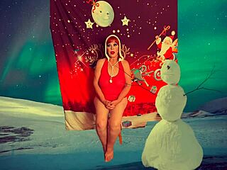 Granny Carmen Claus Cheats as Christmas Elf in Interrupted POV Fuck