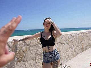 German Scout Inked Latina Melania Dark No Condom Casting Fuck Holiday Pickup
