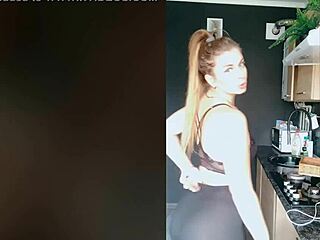 russian girl's see-through leggings show off her cute little ass on bigo live