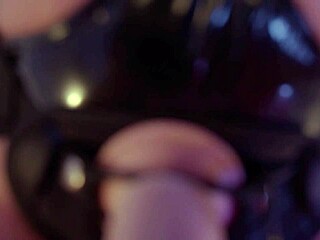 Prurient Lady Pegs Bound Guy's Ass Then Swallows Cum!