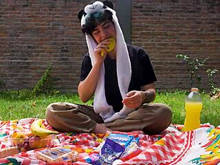 Lara's outdoor picnic turns into full vomit barf fetish feast 😩🍔