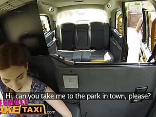 blonde milf cums hard on redhead's tongue in fake taxi