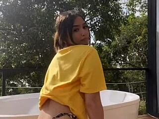 damn this rich argentina chick caught on street looks fuckable