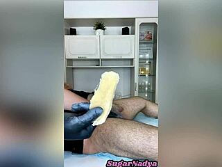 Horny Russian Milf Makes Bikini Client Cum During Depilation