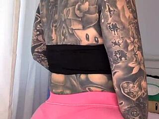 Petite bimbo melody radford tries gym leggings for big tits tease