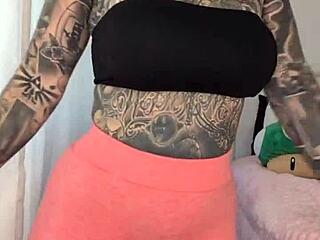 Petite bimbo melody radford tries gym leggings for big tits tease