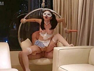 tiny asian teen maid cosplay anal dildo adventure awaits