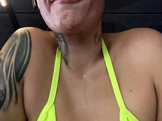 trained in tiny thong bikini at copacabana gym beach got so wet pussy dripping 😩🏖️💦