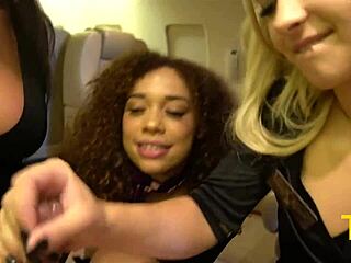 teddy tarantino, those horny flight attendants kiki willow and emma give you a triple blowjob!