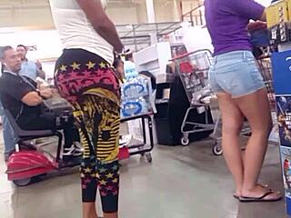 Busty woman candid leggings tease hidden curves part 2