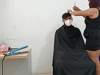 hairdresser seduces fucks clients in kinky homemade domination