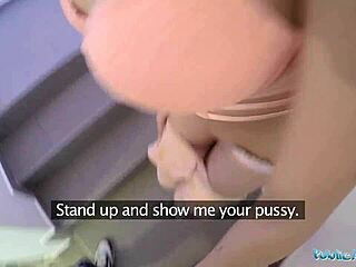 public agent fucks shaved russian student pussy in stairwell