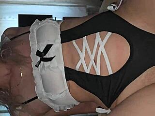 stepson pumps stepmom's mouth full of cum before halloween creampie!