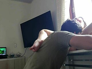 Who's ready to watch this cute blonde wife get table-fucked?