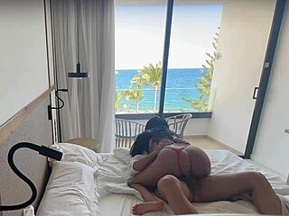 Spying hot tourist's best ass ever. Fuck her huge latina ass in resort room.