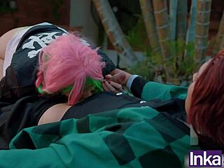 innocent mitsuri gets brutal anal from tanjiro cum blasts her face cosplay full vid