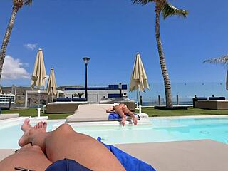 Spying hot tourist's best ass ever. Fuck her huge latina ass in resort room.