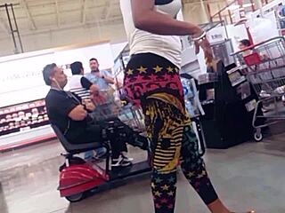 Busty woman candid leggings tease hidden curves part 2