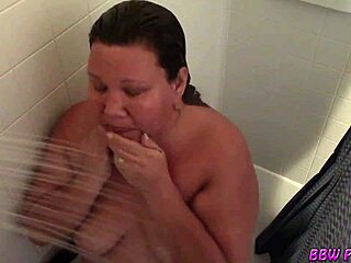 Naughty BBW Housewife Strips Naked Teasing Hubby!