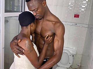 horny latina bends over bathroom sink for best friend's monster cock